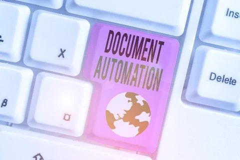 Handwriting text Document Automation. Concept meaning workflows that assist in Fotos de archivo