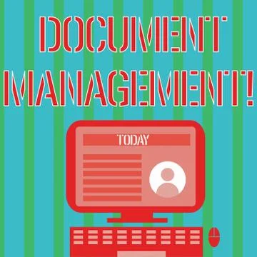 Handwriting text Document Management. Concept meaning Computerized Stock Illustration