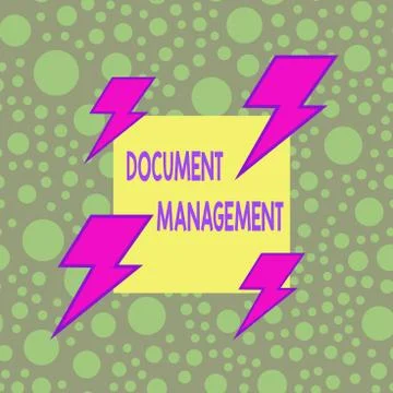 Handwriting text Document Management. Concept meaning Computerized Stock Illustration