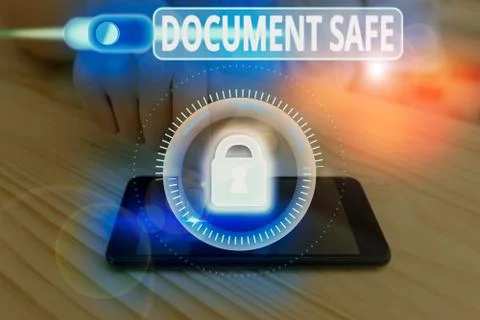 Handwriting text Document Safe. Concept meaning keep your important paperwork 스톡 사진