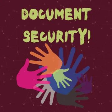 Handwriting text Document Security. Concept meaning means in which important Stock Illustration