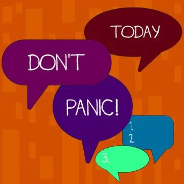 Handwriting text Don T Panic. Concept meaning suddenly feel so worried or Stock Illustration