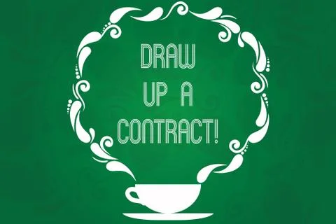 Handwriting text Draw Up A Contract. Concept meaning Write a business agreement Illustrazione stock