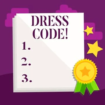 Handwriting text Dress Code. Concept meaning Rules of what you can wear and not Stock Illustration