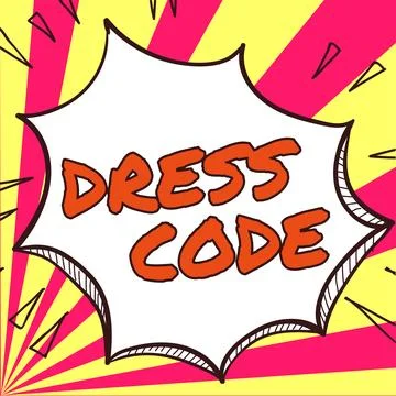 Handwriting text Dress Code. Word Written on an accepted way of dressing for a Stock-Illustration