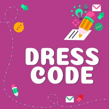 Handwriting text Dress Code. Word for an accepted way of dressing for a Stock Illustration