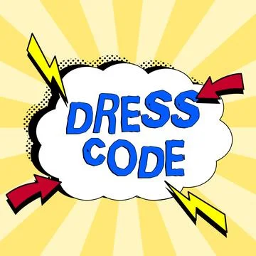 Handwriting text Dress Code. Word Written on an accepted way of dressing for a Illustrazione stock
