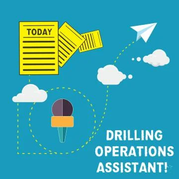 Handwriting text Drilling Operations Assistant. Concept meaning supervises the Illustrazione stock