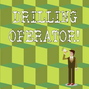 Handwriting text Drilling Operator. Concept meaning someone that do the rigging Stock Illustration