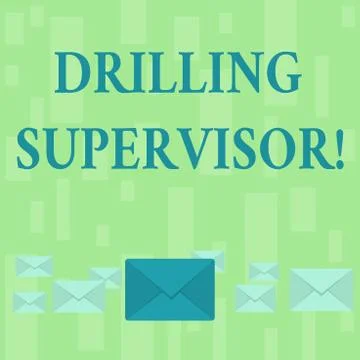Handwriting text Drilling Supervisor. Concept meaning in charge of commercial Ilustración de archivo