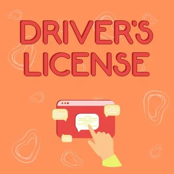 Handwriting text Driver S License. Internet Concept a document permitting a Stock Illustration