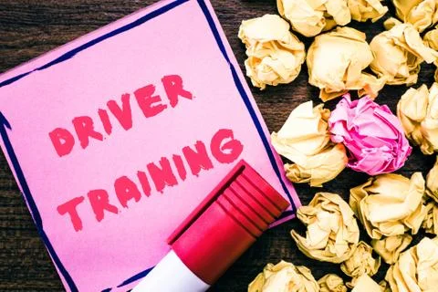 Handwriting text Driver Training. Concept meaning prepares a new driver to ob Stock Photos