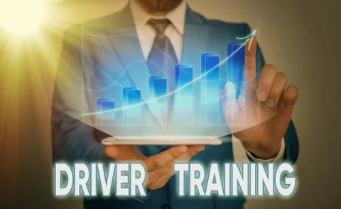 Handwriting text Driver Training. Concept meaning prepares a new driver to Stock Photos