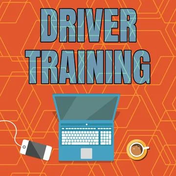 Handwriting text Driver Training. Word Written on prepares a new driver to Stock Illustration