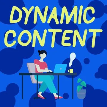 Handwriting text Dynamic Content. Word for web content that changes based on the 스톡 일러스트