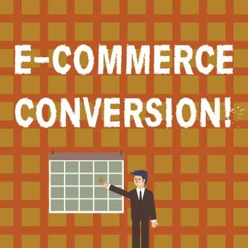 Handwriting text E Commerce Conversion. Concept meaning the way to measure 스톡 일러스트
