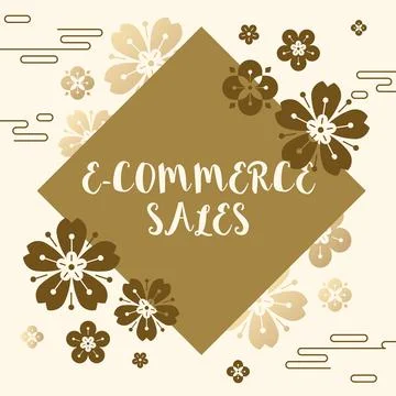 Handwriting text E Commerce Sales. Concept meaning activity of buying or selling Illustration