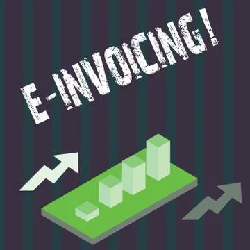 Handwriting text E Invoicing. Concept meaning Company encourages use of digital Stock Illustration