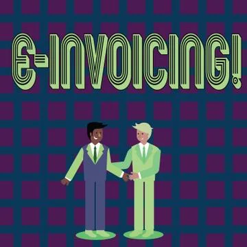 Handwriting text E Invoicing. Concept meaning Company encourages use of digital Stock Illustration