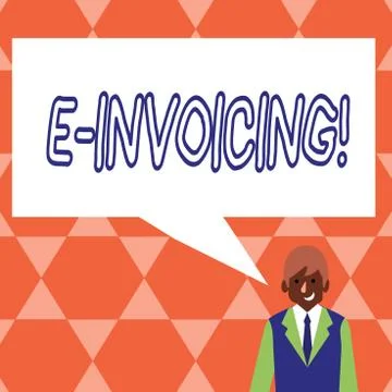 Handwriting text E Invoicing. Concept meaning Company encourages use of digital Stock Illustration