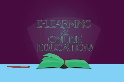 Handwriting text E Learning And Online Education. Concept meaning Remote Stock Illustration
