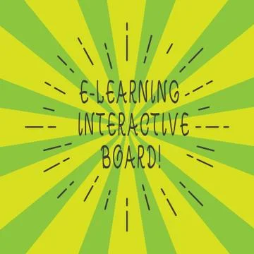 Handwriting text E Learning Interactive Board. Concept meaning integrated set of Illustrazione stock
