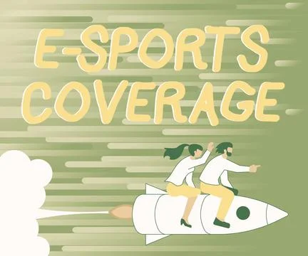 Handwriting text E Sports Coverage. Business concept Reporting live on latest Stock Illustration
