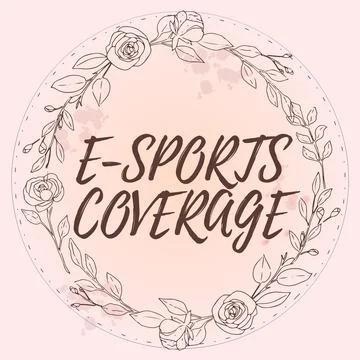 Handwriting text E Sports Coverage. Internet Concept Reporting live on latest Stock Illustration