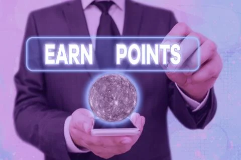 Handwriting text Earn Points. Concept meaning to get praise or approval for Fotos de archivo