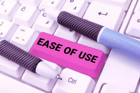 Handwriting text Ease Of Use. Word Written on User friendly easy to operate 스톡 사진