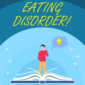 Handwriting text Eating Disorder. Concept meaning characterized by abnormal or Stock Illustration