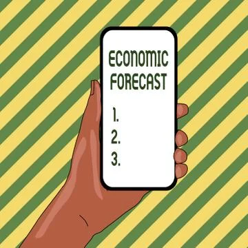 Handwriting text Economic Forecast. Concept meaning Process of making Illustrazione stock