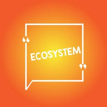 Handwriting text Ecosystem. Concept meaning biological community of interacting Stock Illustration