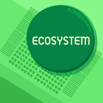 Handwriting text Ecosystem. Concept meaning biological community of interacting Ilustración de archivo