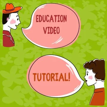 Handwriting text Education Video Tutorial. Concept meaning method of Illustrazione stock