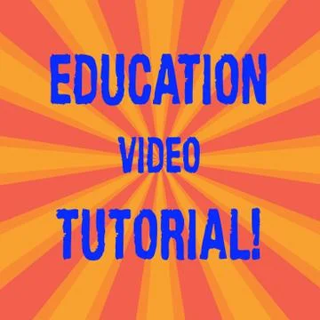 Handwriting text Education Video Tutorial. Concept meaning method of Stock Illustration