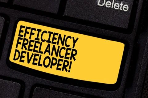Handwriting text Efficiency Freelancer Developer. Concept meaning ensure Stock Photos