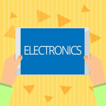 Handwriting text Electronics. Concept meaning Circuits or devices using Stock Illustration