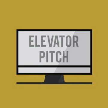 Handwriting text Elevator Pitch. Concept meaning A persuasive sales pitch Brief Illustrazione stock