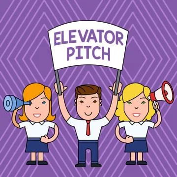 Handwriting text Elevator Pitch. Concept meaning A persuasive sales pitch Brief Stock Illustration