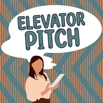 Handwriting text Elevator Pitch. Internet Concept A persuasive sales pitch Brief イラスト素材