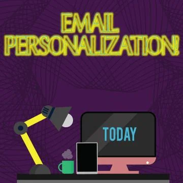 Handwriting text Email Personalization. Concept meaning allows to insert Stock Illustration