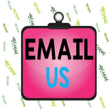 Handwriting text Email Us. Concept meaning Sending a commercial message to a Stock-Illustration