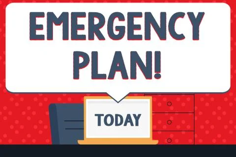 Handwriting text Emergency Plan. Concept meaning actions developed to mitigate Stock Illustration
