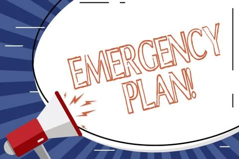 Handwriting text Emergency Plan. Concept meaning course of action developed to Ilustración de archivo