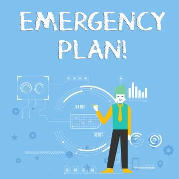 Handwriting text Emergency Plan. Concept meaning actions developed to mitigate 스톡 일러스트