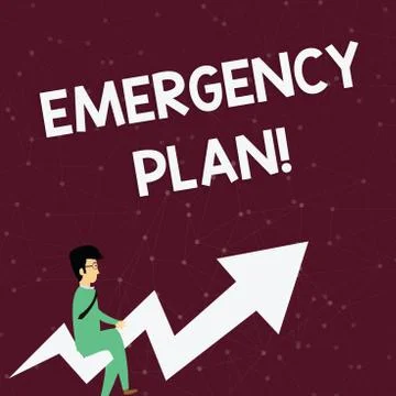 Handwriting text Emergency Plan. Concept meaning actions developed to mitigate Stock Illustration