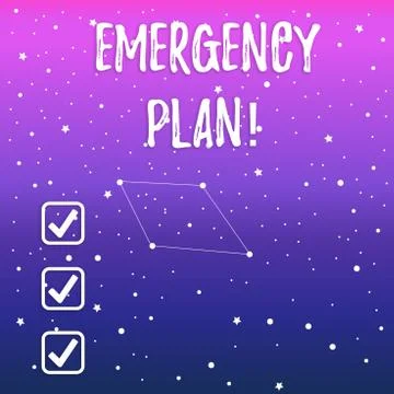 Handwriting text Emergency Plan. Concept meaning actions developed to mitigate Illustrazione stock