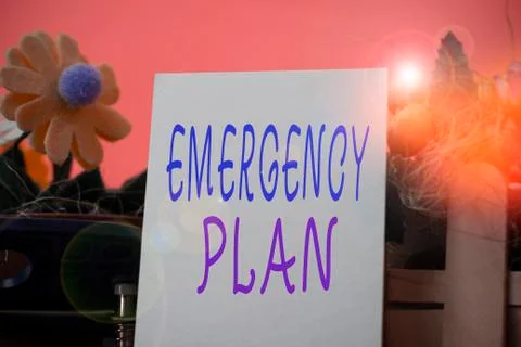 Handwriting text Emergency Plan. Concept meaning procedures for handling sudden Photos