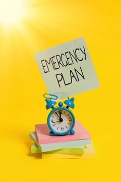 Handwriting text Emergency Plan. Concept meaning procedures for handling sudden Photos